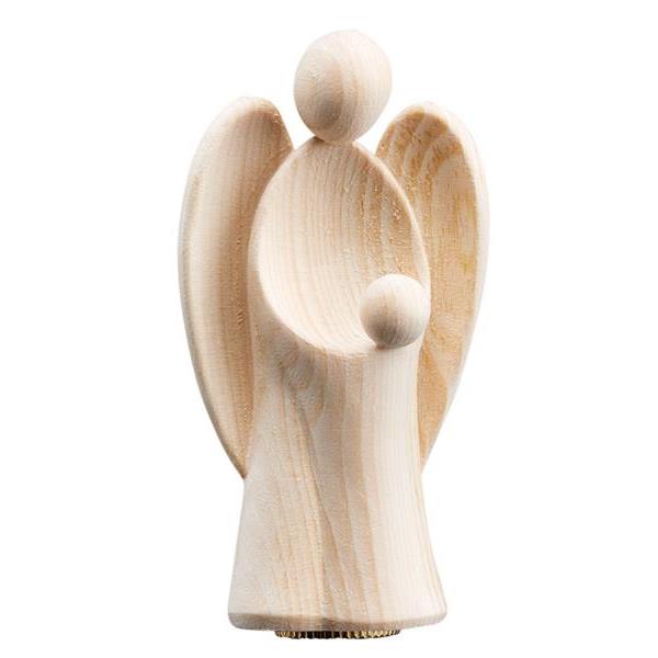 Urn guardian angel Amore with boy pine - natural wood