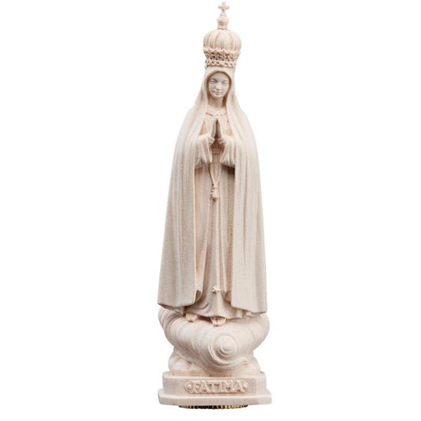 Urn Our Lady of Fátima Capelinha with crown - natural wood