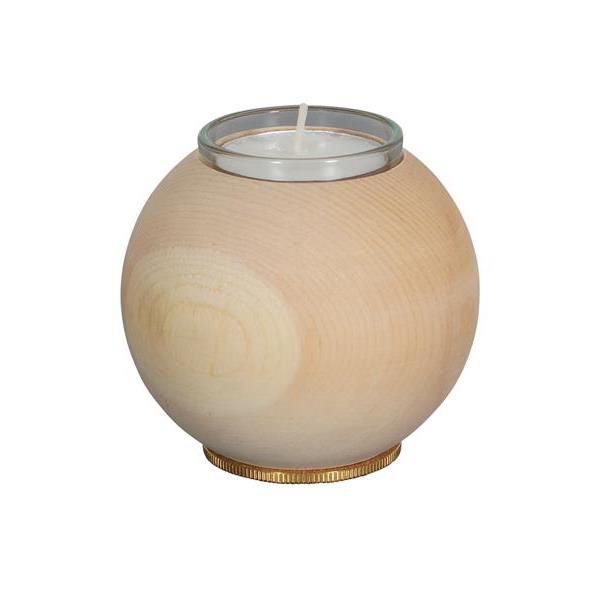 Urn Sfera with candle - natural wood