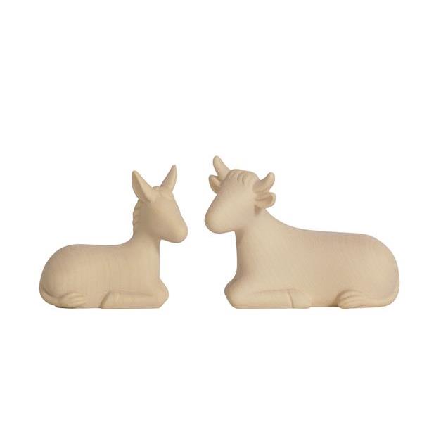 LE Ox lying and Donkey - natural wood