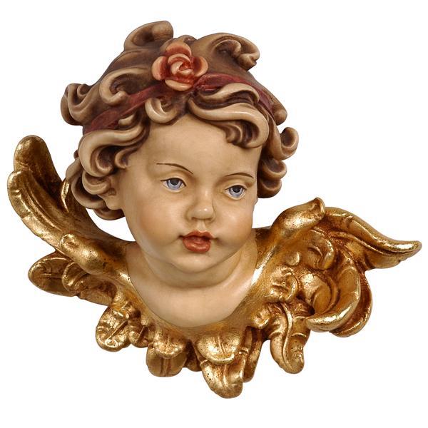 Angel head Leonardo with rose left - colored