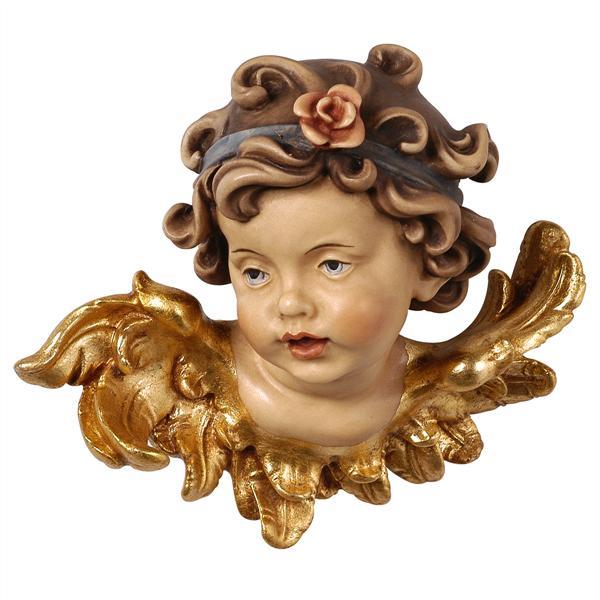 Angel head Leonardo with rose right - colored