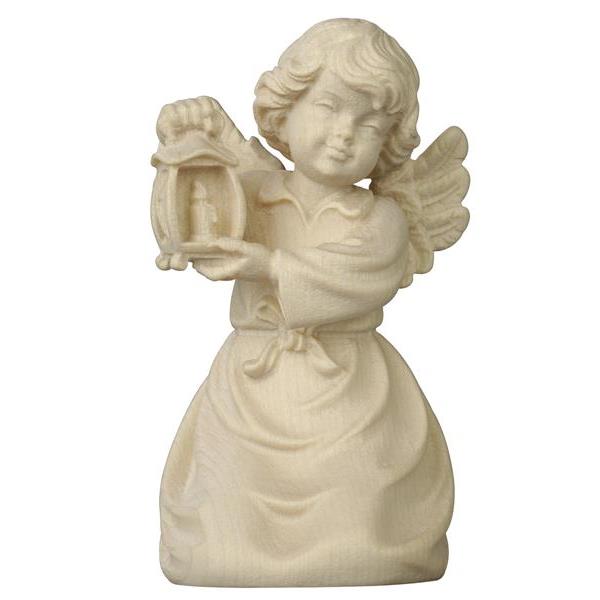 Bell angel with lantern        - natural wood