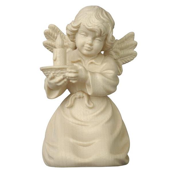 Bell angel candle-carrier - natural wood