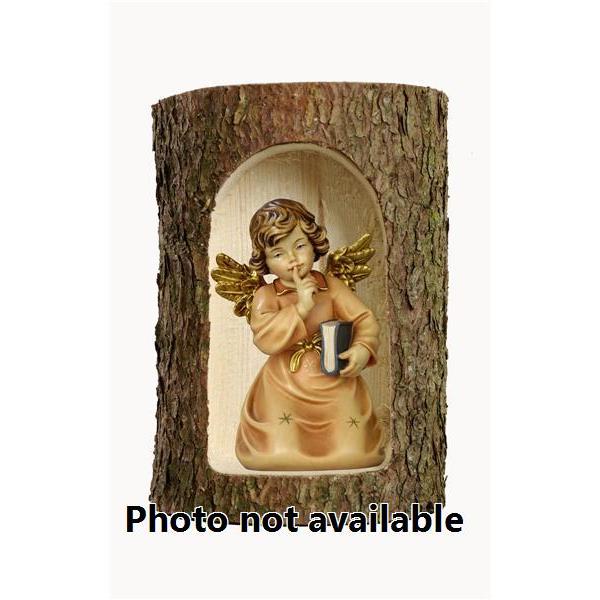 Bell angel with book in a tree trunk - 