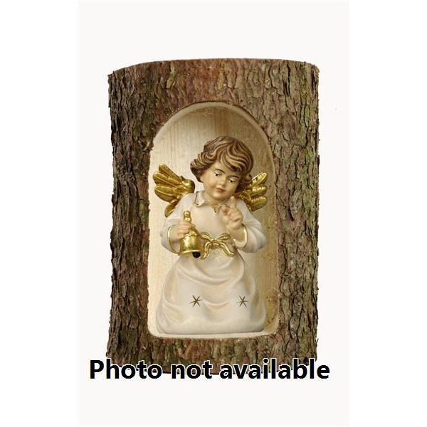 Bell angel with bell in a tree trunk - 