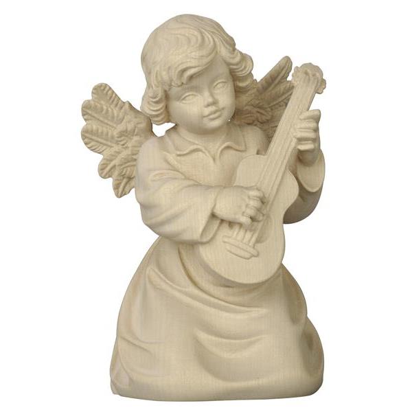 Bell angel with guitar - natural wood