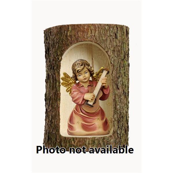 Bell angel with guitar in a tree trunk - 