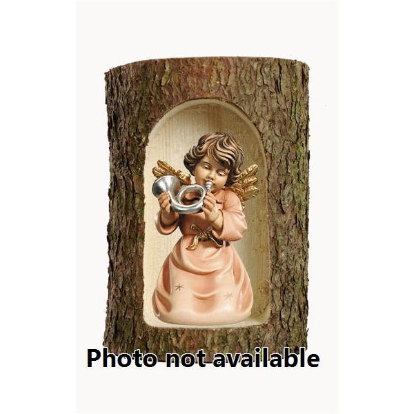 Bell angel with horn in a tree trunk - 
