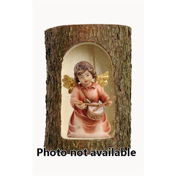 Bell angel with drum in a tree trunk - 