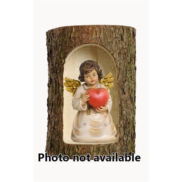 Bell angel with heart in a tree trunk - 