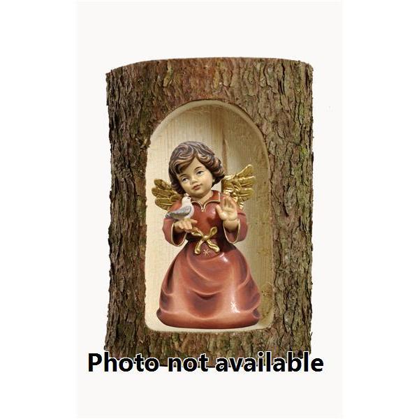 Bell angel with bird in a tree trunk - 