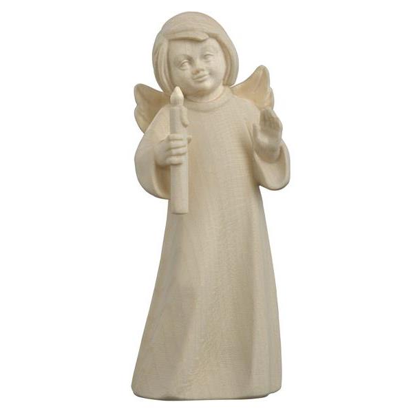 Bellini angel with candle - natural wood