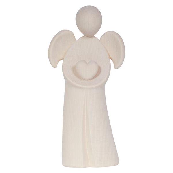 Angel Amore with heart - natural wood