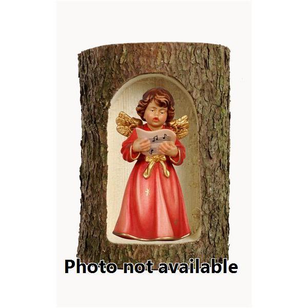 Bell angel, stand. with notes in a tree trunk - 