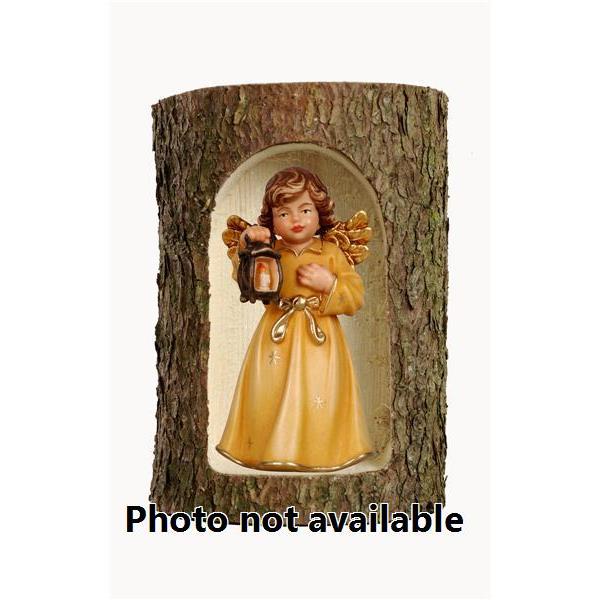 Bell angel, stand. with lantern in a tree trunk - 