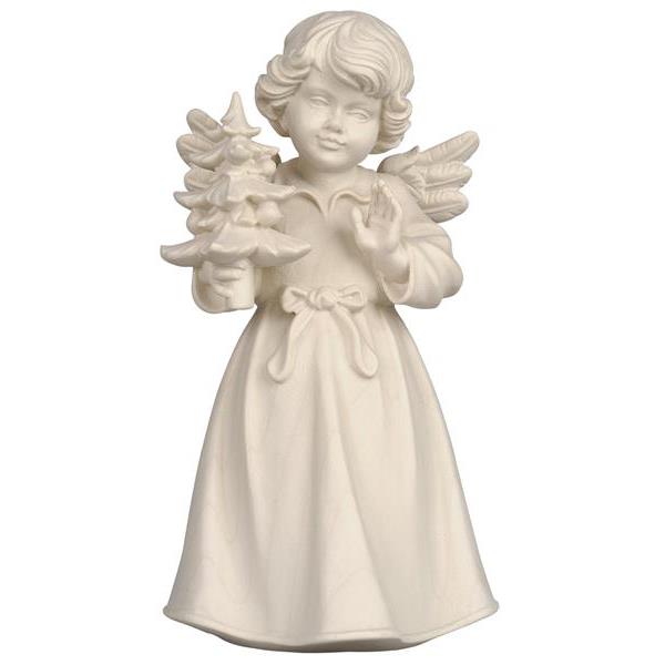 Bell angel standing with tree - natural wood