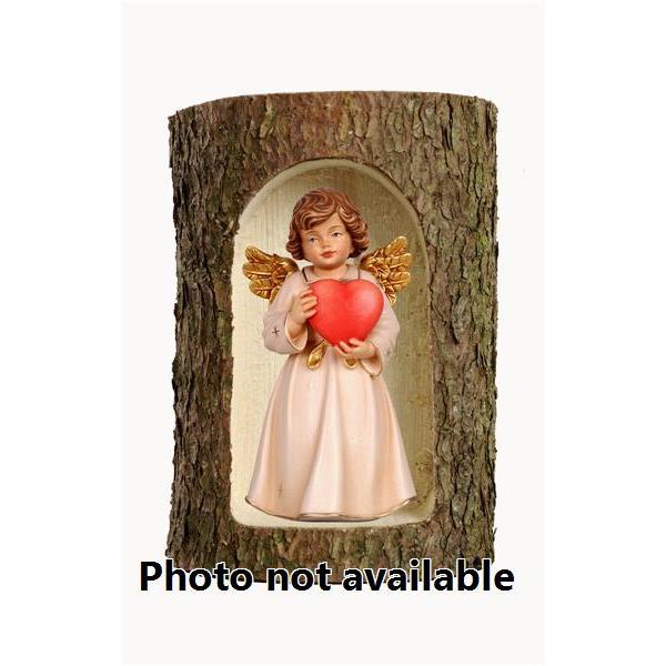 Bell angel, stand. with heart in a tree trunk - 