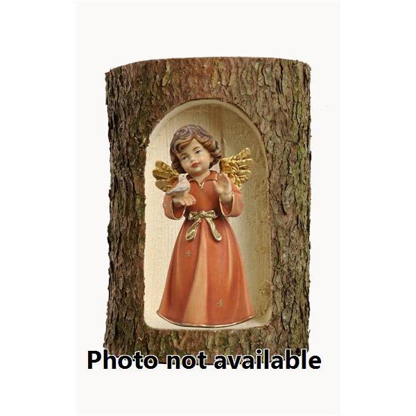 Bell angel, stand. with bird in a tree trunk - 