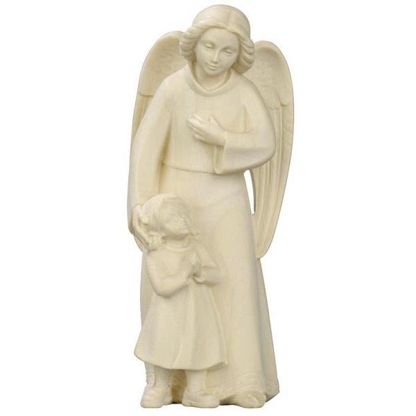 Guardian angel with girl - modern  - natural wood