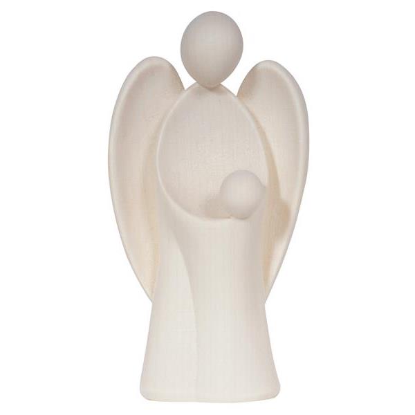 Guardian angel Amore with boy - natural wood