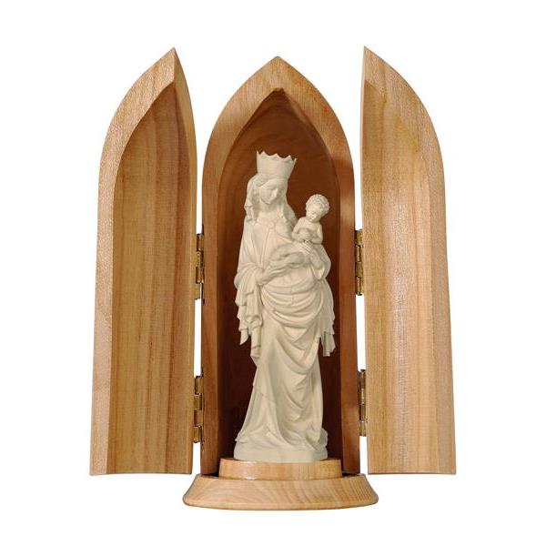 Madonna Krumauer in niche - natural wood