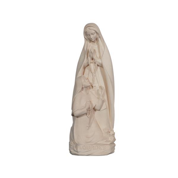 Our Lady of Lourdes with Bernadette - natural wood