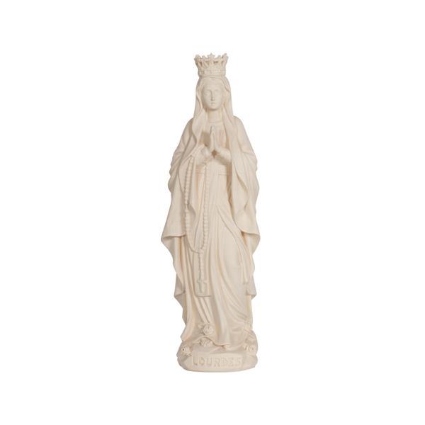 Madonna Lourdes with crown - natural wood