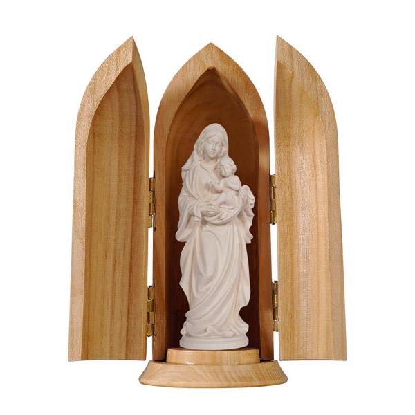 Our Lady of Love in niche - natural wood