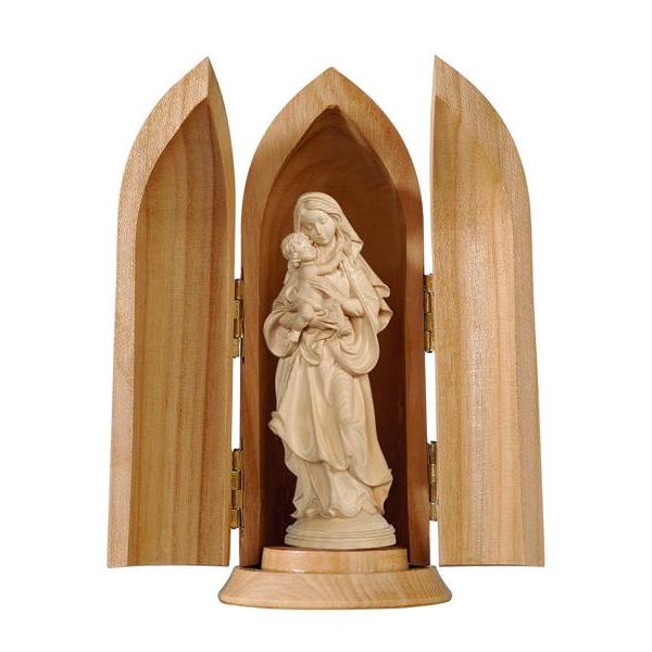 Madonna of Peace in niche - natural wood