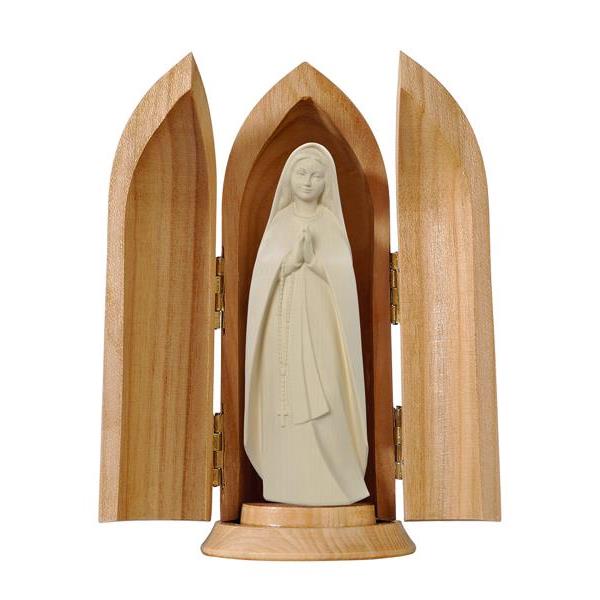 Madonna of Pilgrim in niche - natural wood