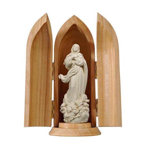 Assumption by Murillo in niche - natural wood