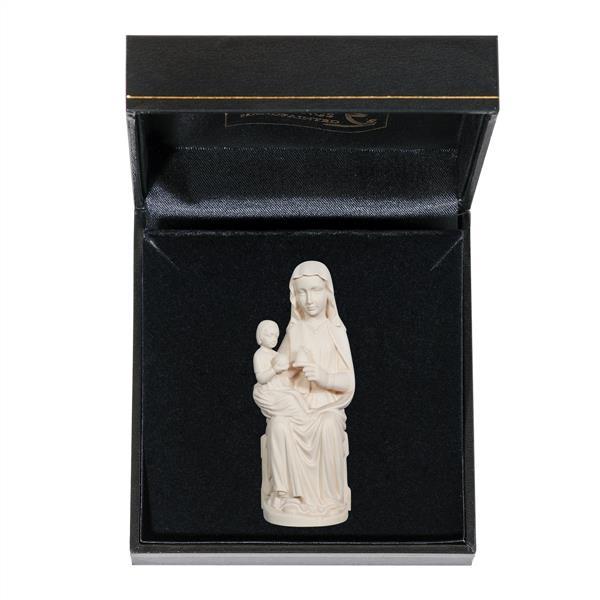 Our Lady of Mariazell-sitting with case - natural wood