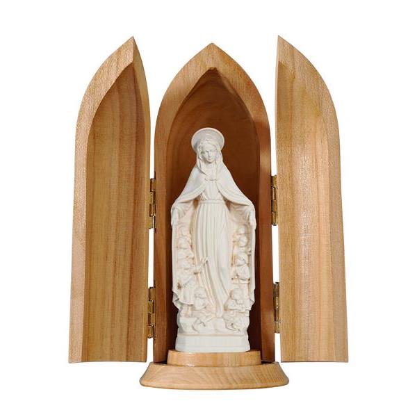 Blessed Mother-childr.of the world niche - natural wood