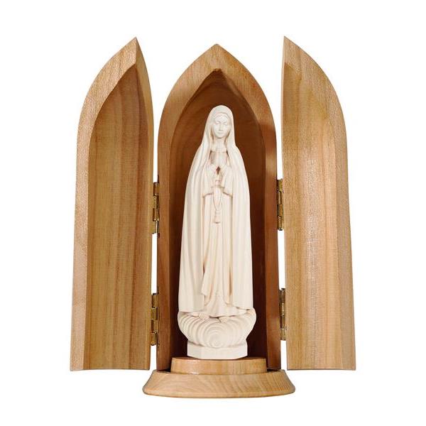 Our Lady of Fátima Capelinha in niche - natural wood