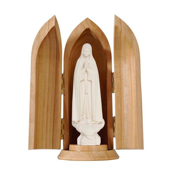 Our Lady of Fátima in niche - natural wood
