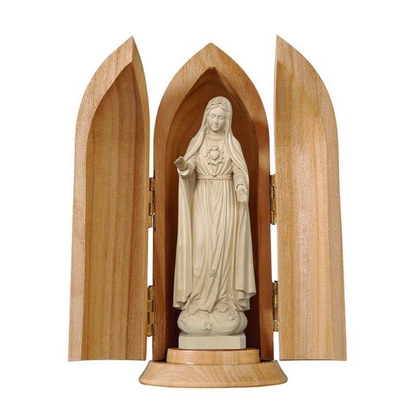 Our Lady of Fátima 5th appearance in niche - natural wood