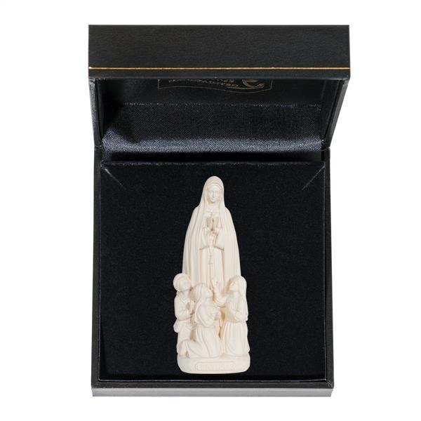 Our Lady of Fátima with little shepherds with case - natural wood
