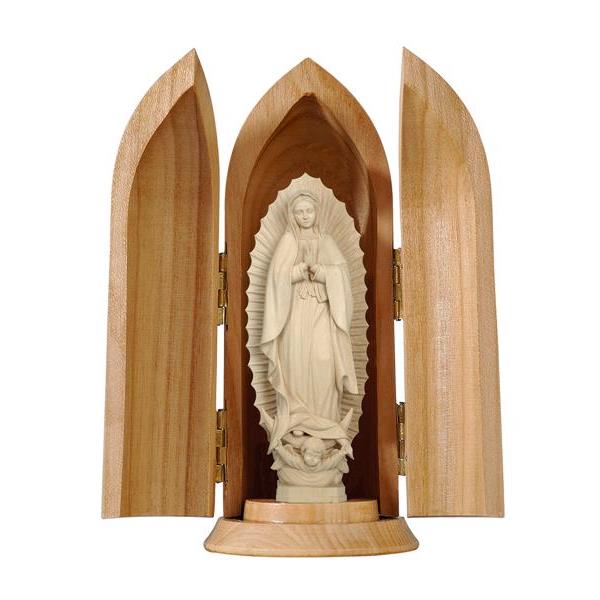 Our Lady of Guadalupe in niche - natural wood