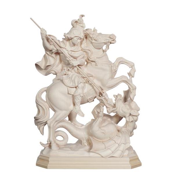 St. George on horse - natural wood