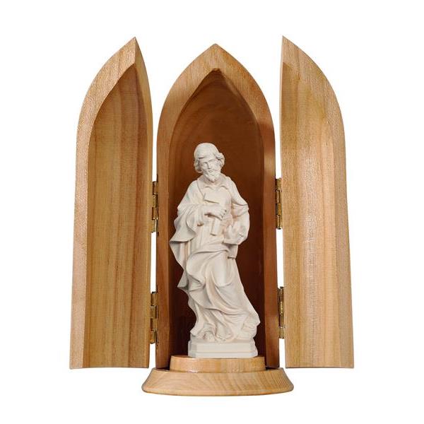 St. Joseph the worker in niche - natural wood