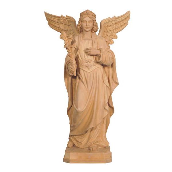 St. Gabriel Archangel with lily - natural wood