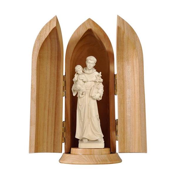 St. Anthony with Child in niche - natural wood