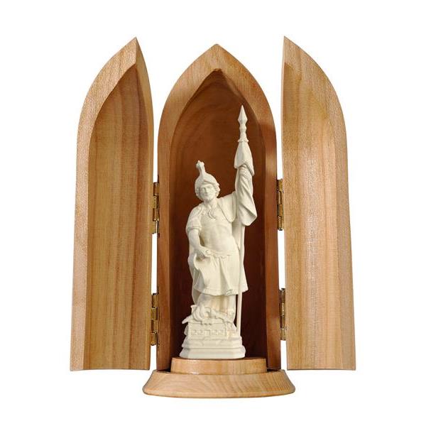 St. Florian in niche - natural wood