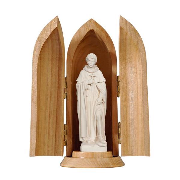 St. Peregrine in niche - natural wood