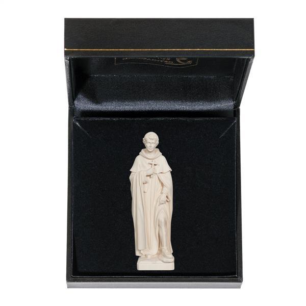St. Peregrine with case - natural wood