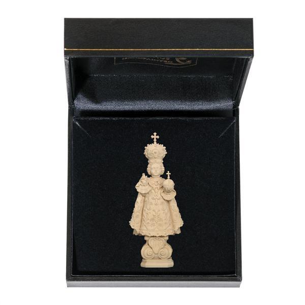 Infant of Prague with case - natural wood