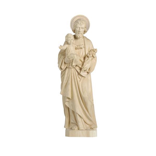 St. Joseph with Child - natural wood