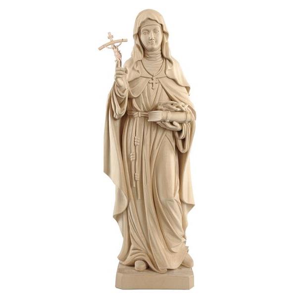 St. Rita with cross and crown of thorns - natural wood