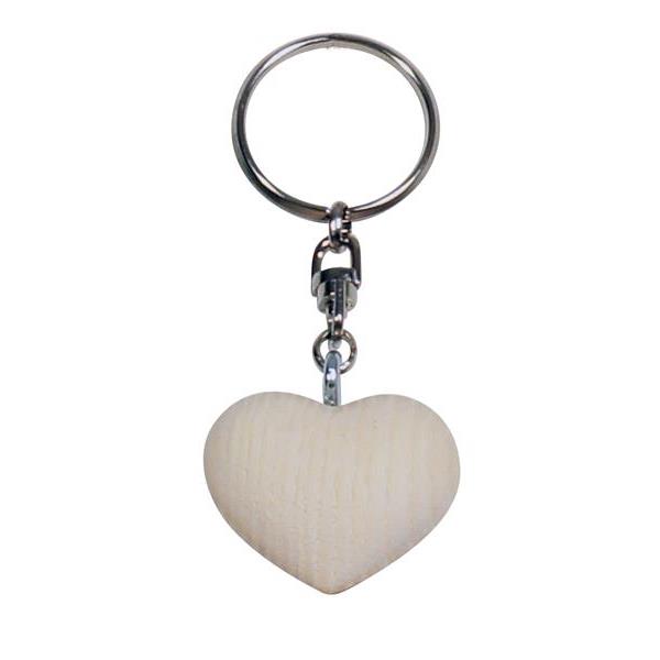 Heart keychain simply  - natural wood